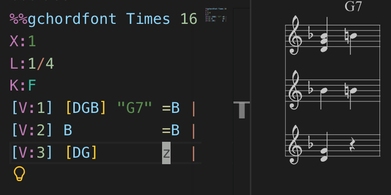 Syntax highlighting and score preview